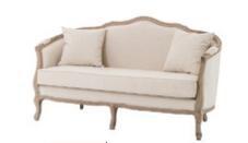 Cheap Beige French Country Style Living Room Couches , Solid Oak Wood Antique Fabric Sofa wholesale