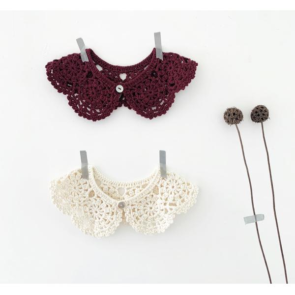 Y-F Baby Girls Two Color Lotus Leaf Collar Hand Crochet Cotton Lace Flower False Collar Accessories