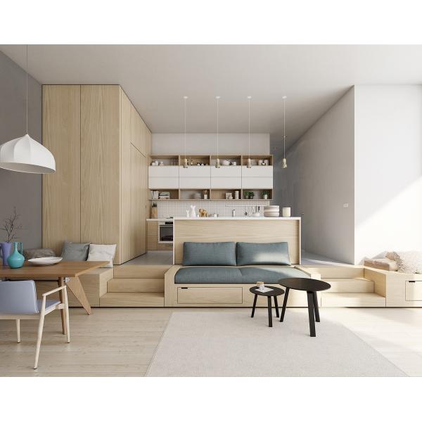 2022 White Modern Modular Kitchen Cabinets With Functional Accessories And Corner Basket