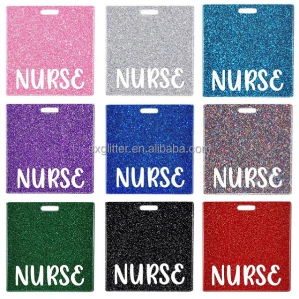 Customized Color Fashion Resin Glitter Acrylic Beads Retractable Nurse Badge Reel Cute Anime Name Tag ID Card Holder Lanyard