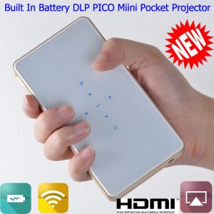 Cheap Built In Battery Mini Handy PICO DLP Projector With HDMI USB DLNA Wifi For PPT Display wholesale