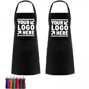 Cheap Adjustable Bib Apron With 2 Pockets  Water Oil Resistant Apron wholesale