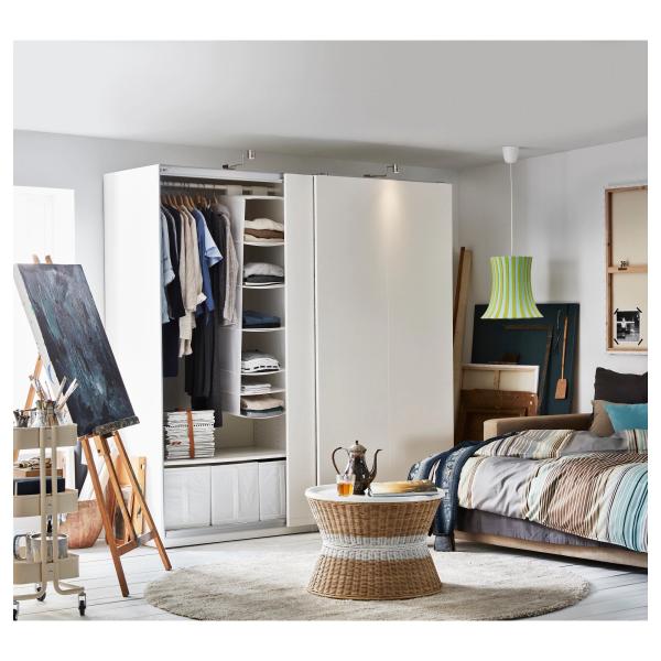 Matte White Cream Flat Panel Lacquer Sliding Door Wardrobe Closet Cloth Bedroom Storage