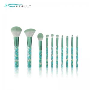 Cheap OEM 10pcs Travel Makeup Brush Set with Marble Lined Plastic Handle wholesale