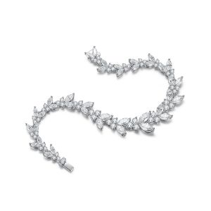 18K Gold Wheat Ear Moissanite Tennis Bracelet For Engagement