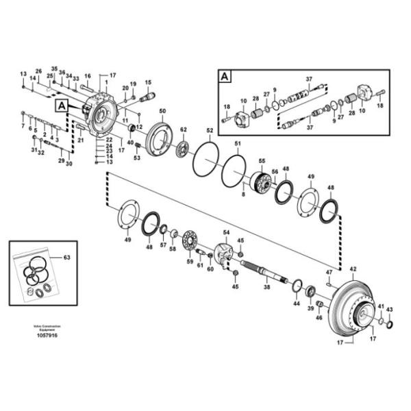 VOE14565331 14565331 Motor Shaft For Vo-lvo EC290B EC360B Excavator Travel Motor