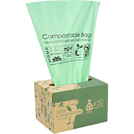 PBAT PLA Compostable Bin Liners Large Trash Bags