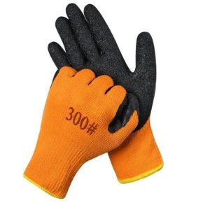 Cheap Orange Winter Latex Thermal Gloves 7 Gauge Latex Dipped Gloves Terry Liner Palm Coated wholesale