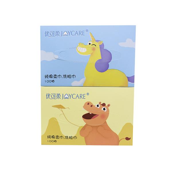 Fashionable Custome Design Facial Cotton Tissue Wipes Logo Acceptable