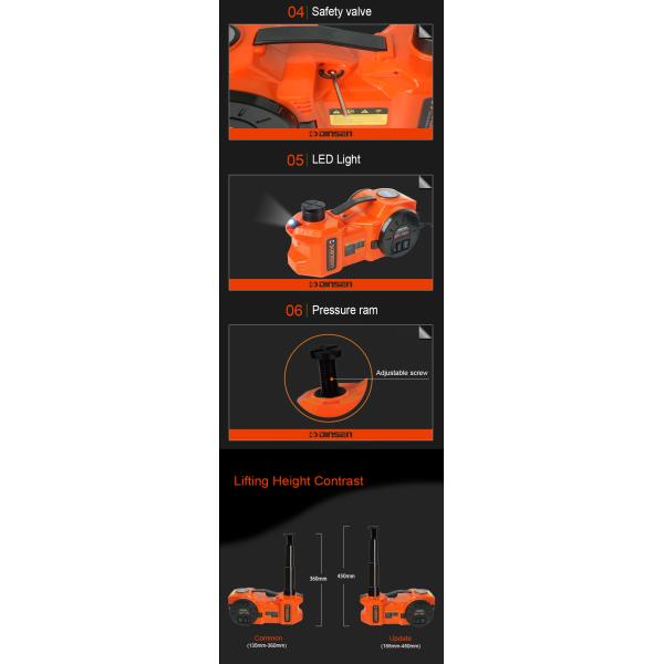 Mini Portable 3 Ton Electric Car Jack Kit With Lithium Battery And Digital Gauges