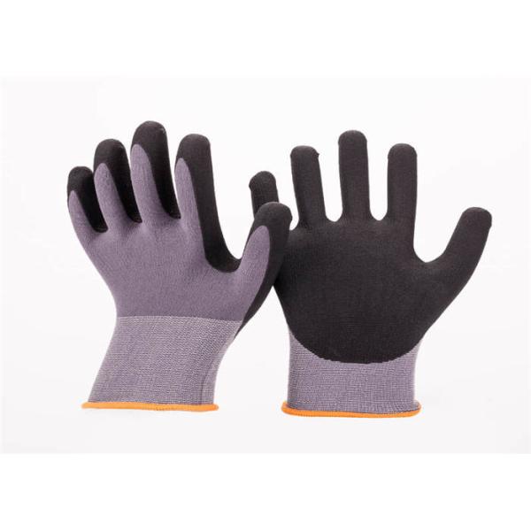 Quality 13G Nylon Knitted Black Nitrile Coated Hand Gloves Resistant Abrasion for sale