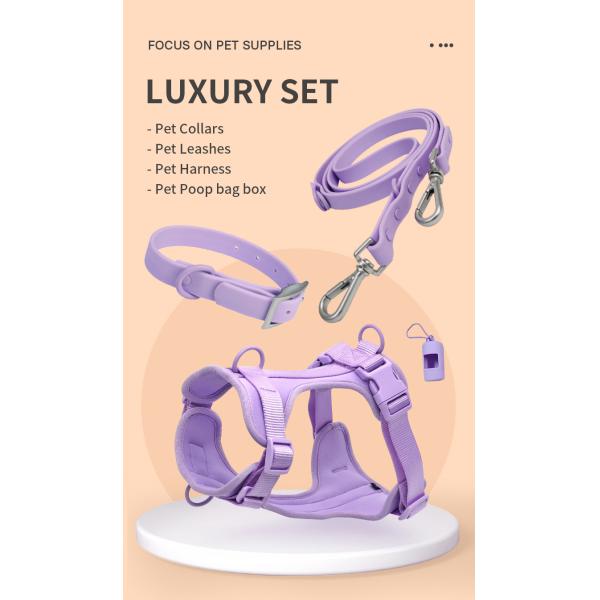 Neoprene Leash Collar Combo Adjustable Soft PVC Red Collar And Leash