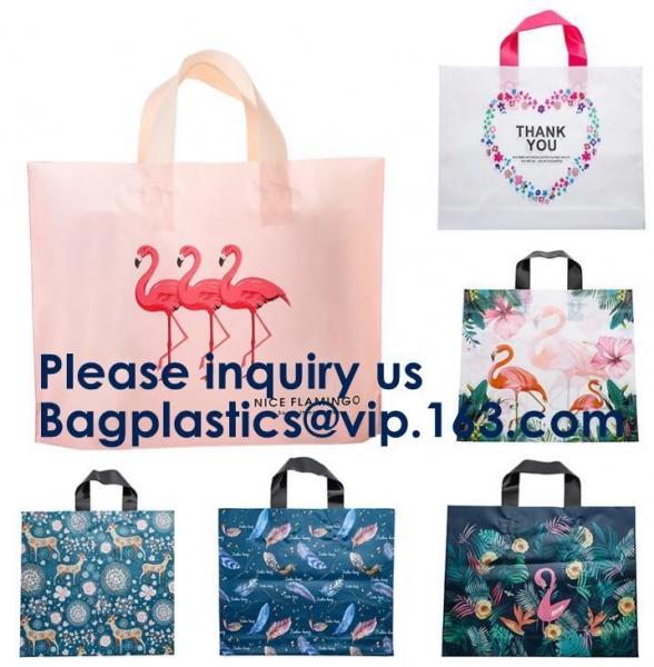 Corn Starch Made Biodegradable&Compostable Flexi Soft Loop Handle Plastic Bag,Soft Loop Handle Plastic Shopping Bag with