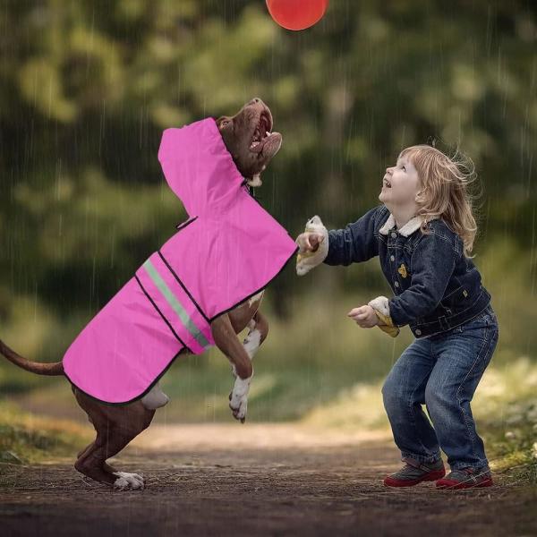 Reflective Dog Raincoat - Adjustable Waterproof Raincoat for Dogs, Lightweight Dog Hooded Slicker Rain Coat Poncho