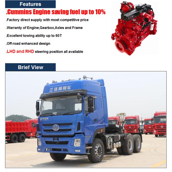 LHD/RHD Heavy Duty 375HP 6x4 off-road tractor truck for sale STQ4257L