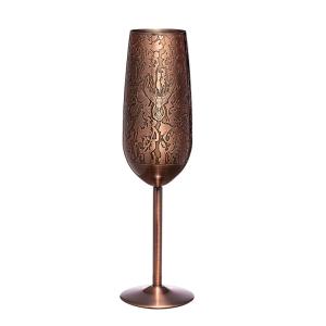 Unbreakable Stainless Steel Champagne Glasses 200ml Copper Goblet Baroque Style