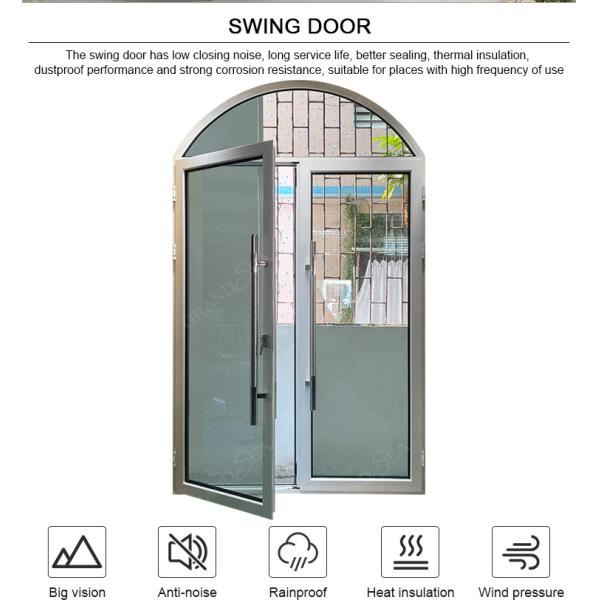 Good Sealing Performance Thermal Insulated Aluminum Swing Glass Door Hinged Single Double Doors French Style Front Casement Door