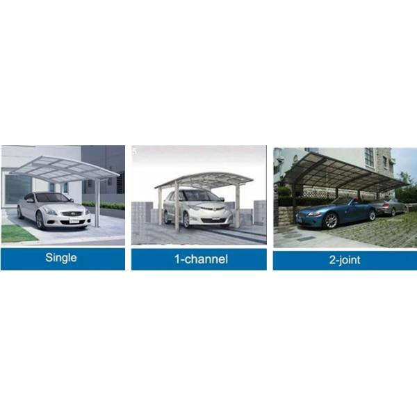 Polished Aluminium Car Parking Shed Resistant Polycarbonate Roof Modern Design