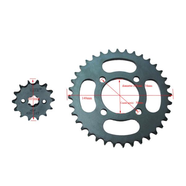 Factory custom steel YAYE 428H-100L chain sprocket set for DY100 CD110 Motorcycle