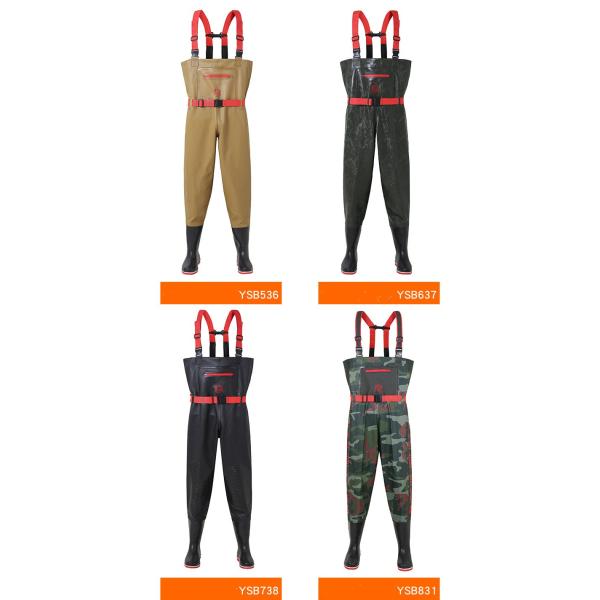 Drop Shipping Chest Wader High Waist Wading Pants 3-Ply Breathable Fishing Wader with Durable Stocking Boots
