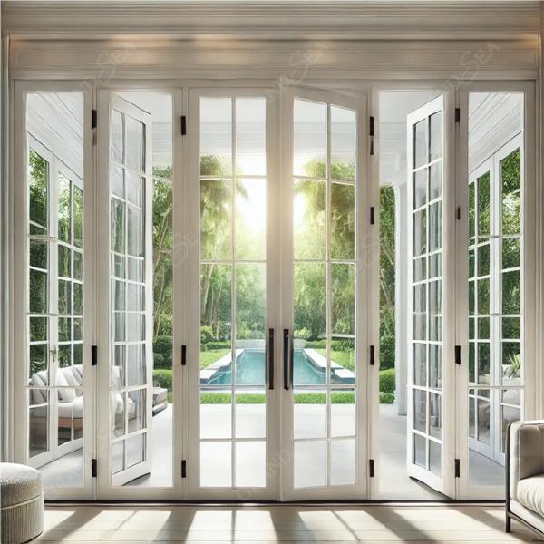 USA American Modern Design Storefront Front Glaze White Swing Entry Commercial Kfc Chicken Aluminium Door