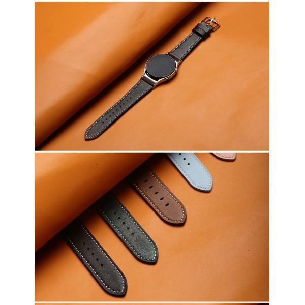 20mm Leather Watch Band for Samsung Galaxy Watch 4 Quick Release Genuine Leather Strap