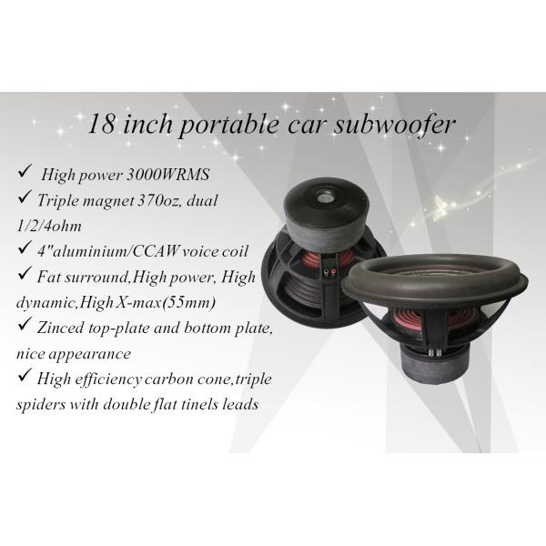 Ferrite Magnet 1.5kHz 3000W 18" Competition Car Subwoofers