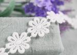 DTM Color Cotton Lace Edging Dyeing With Smooth Pattern / Embroidered Flower