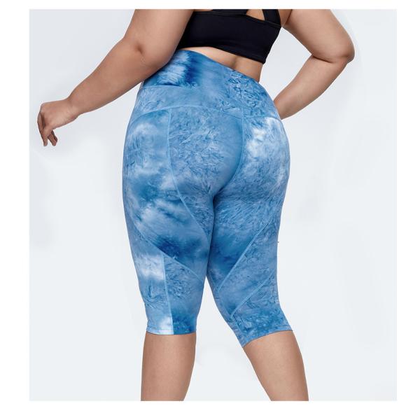 High Waisted Plus Size Yoga Pants Tie Dye Leggings Fitness Running Anti Pilling