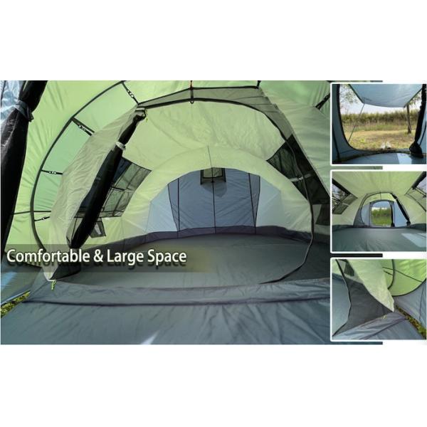 Lightweight Folding Waterproof 4-6 Person Pop Up Camping Tent With Dual Doors And Ventilation Mesh Windows