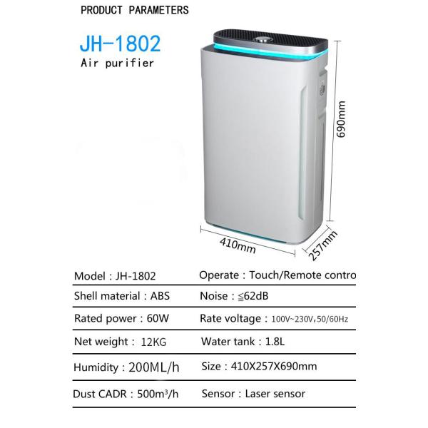 Homefish 500m3/H Household HEPA Air Purifier TUYA WIFI APP CONTROL