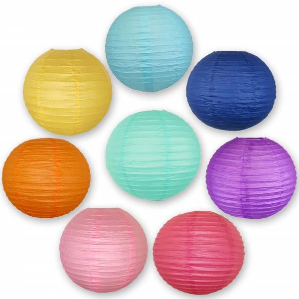 Quality Colorful Chinese Paper Lamp Paper Lantern Decorations 6 Inch / 8 Inch for sale