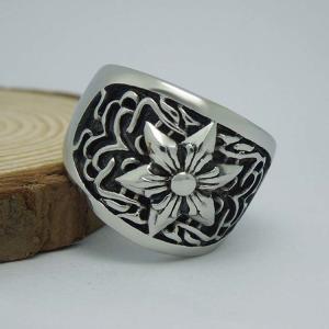 Fashion Men's Vintage Old Titanium Stainless Steel Hexagram Ring (SA336)