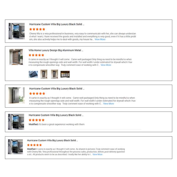 Modern American Luxury Black House Main Exterior Security Stainless Steel Front Entry Doors With Smart Lock