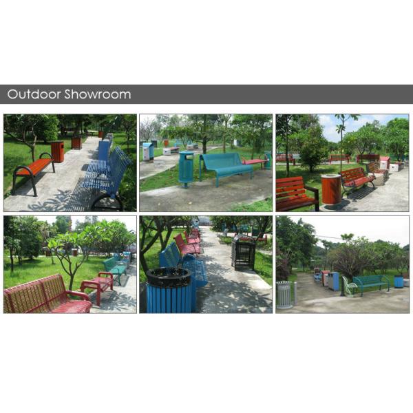 Curved Patio Tree Outdoor Metal Benches With Cast Iron Ends OEM