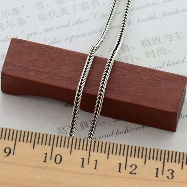 Men Jewelry 925 Silver Fabulous Wild Beast Pendant Neckalce with Wheat Chain(N013704W)
