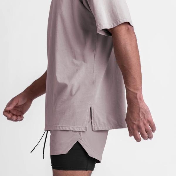 Summer American Loose Sports T-Shirt Men&prime;s Solid Color Cotton Large Size Round Neck Short Sleeve Under The Spread of Fork White T-Shirt