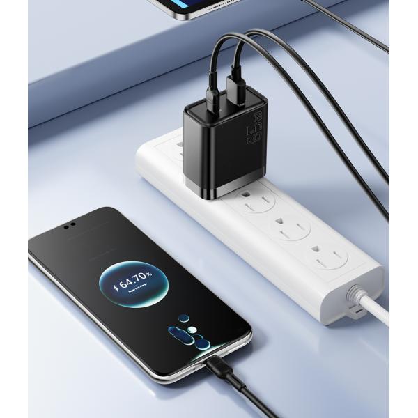 ESSAGER ES-CD43 USB Type C 65W QC4.0 PPS VOOC Gan Phone Fast Charger For Apple Huawei Xiaomi