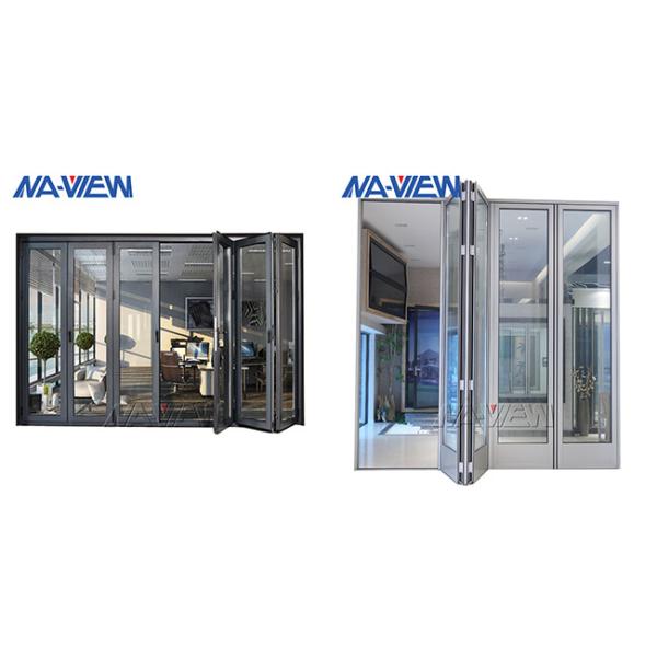 Waterproof Bifold Glass Windows Grey Aluminium Folding Windows