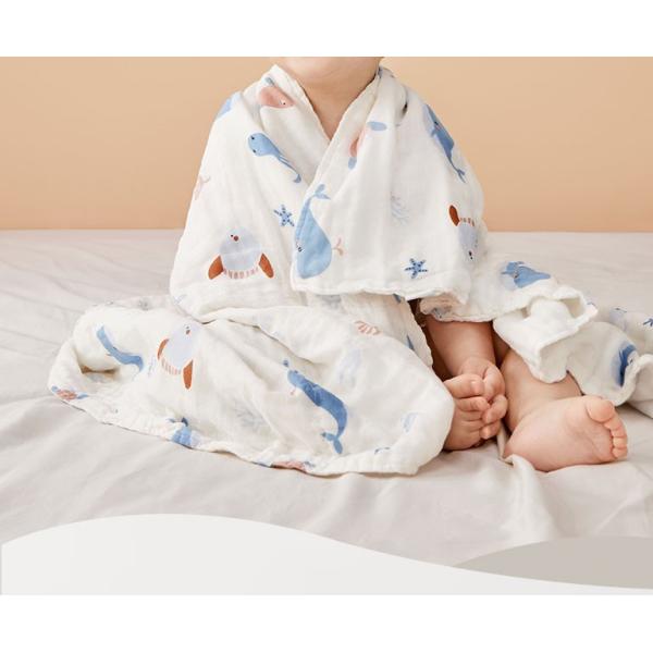 Untwisted Four Layer Printed Gauze Fabric 220GSM Baby Blanket Soft Feeling