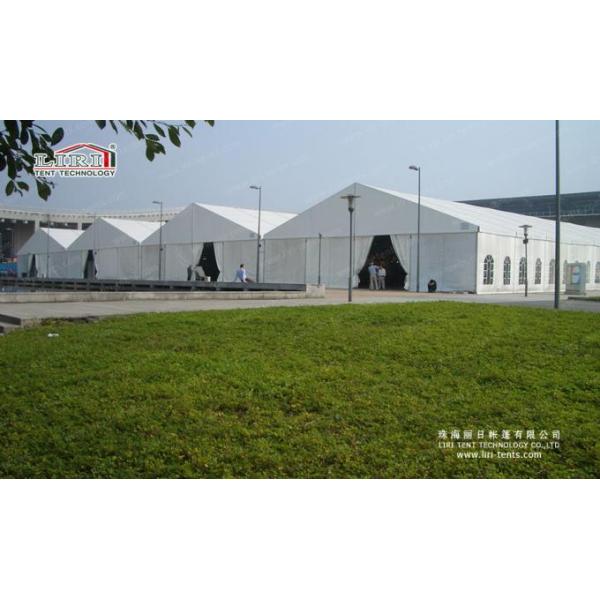 Aluminum Outdoor Exhibition Tents , White Color PVC Sidewall Permanent Structure