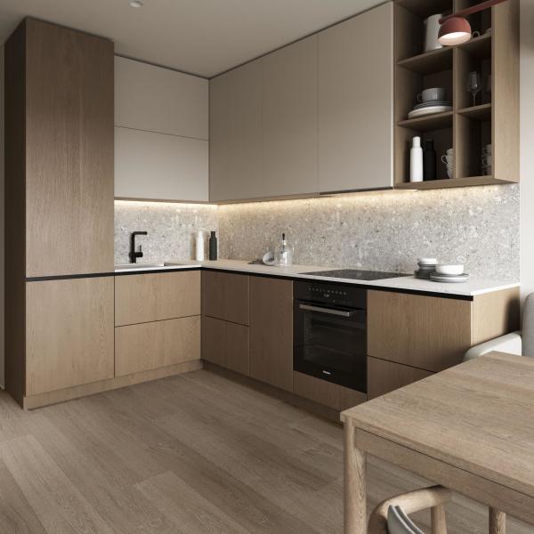 Kitchen Wooden Cabinets With Marble Island Matt Finish Cupboard Handles Wooden Veneer Kitchen Cabinet For Apartment