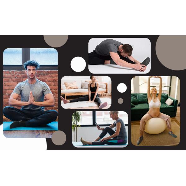 Diabetic Adults Men Women 4 Pairs Unisex Grip Socks for Yoga Home Workout Barre Pilates Hospital Non Slip