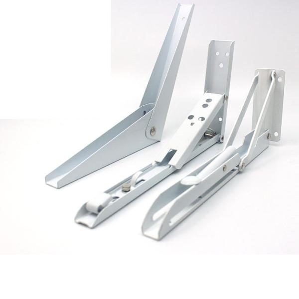 Custom Triangle Spring Folding Shelf Locking Hinge Bracket for Wall Mounting in Silver