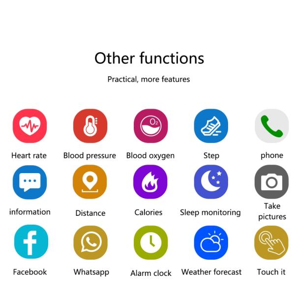 Ip68 Smart Bluetooth Fitness Bracelet Clever Clock High Resolution Round Touch LCD