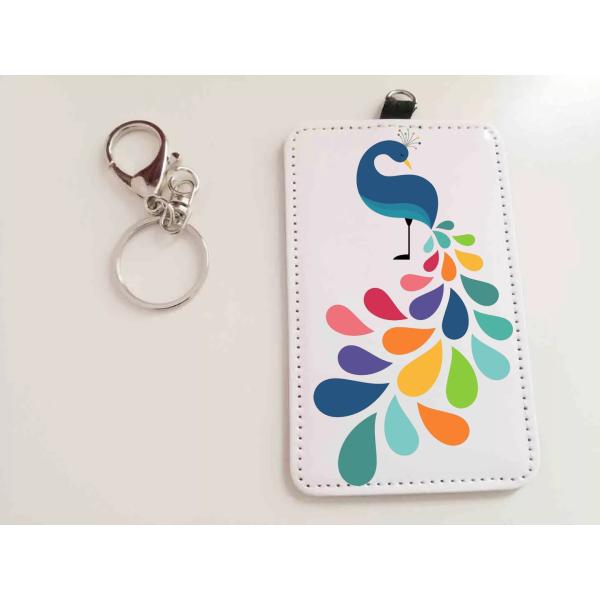 Leather Sublimation Blank Products Car Keychain Holder With Card Sleeves