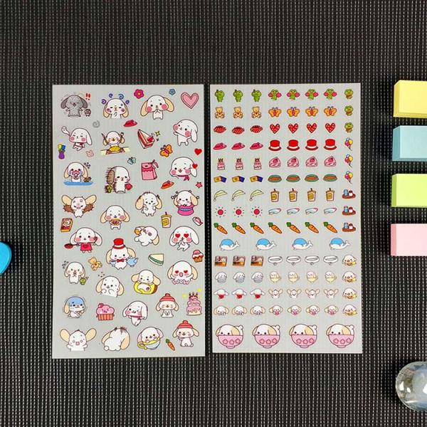 Kraft Paper Bottom Vinyl Cartoon Stickers