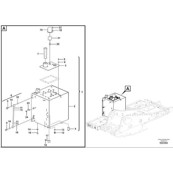 VOE11172907 11172907 Air Filter Excavator Spare Parts For EC180E EC200B EC210D