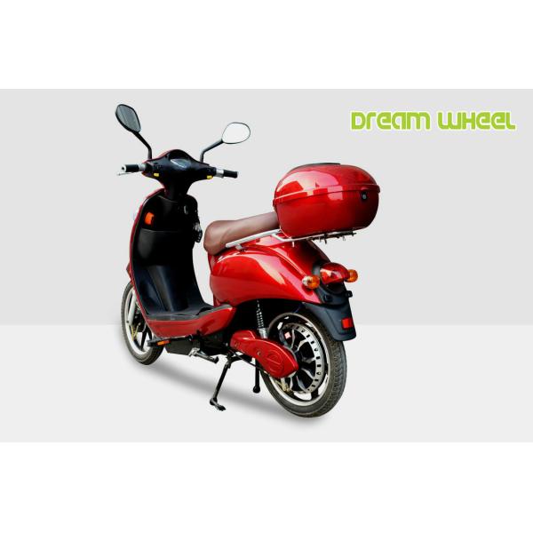 18 Inch Wheel Red Electric Bike Scooter Vespa Style 48V 250W Brushless Motor