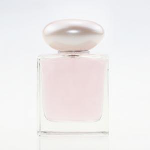 Cheap Square Spray Transparent Glass Perfume Bottle With Pearl Cap 100ml wholesale